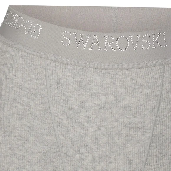 Swarovski x SKIMS Cotton Rib Boxer in Light Heather Grey size small Women